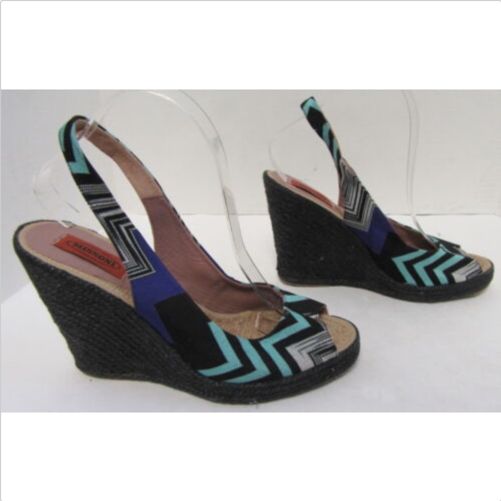 Missoni Wedge Espadrilles W/ Pattern Sz 40 - image 4